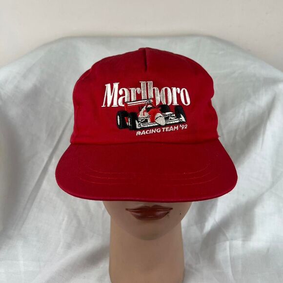 Vintage  Marlboro Hat Cap Snap Back Racing Team Embroidered Mens F1 IndyCar 90s - Picture 1 of 8